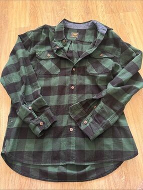 Jachs Green and Brown Heritage Flannel Shirt
